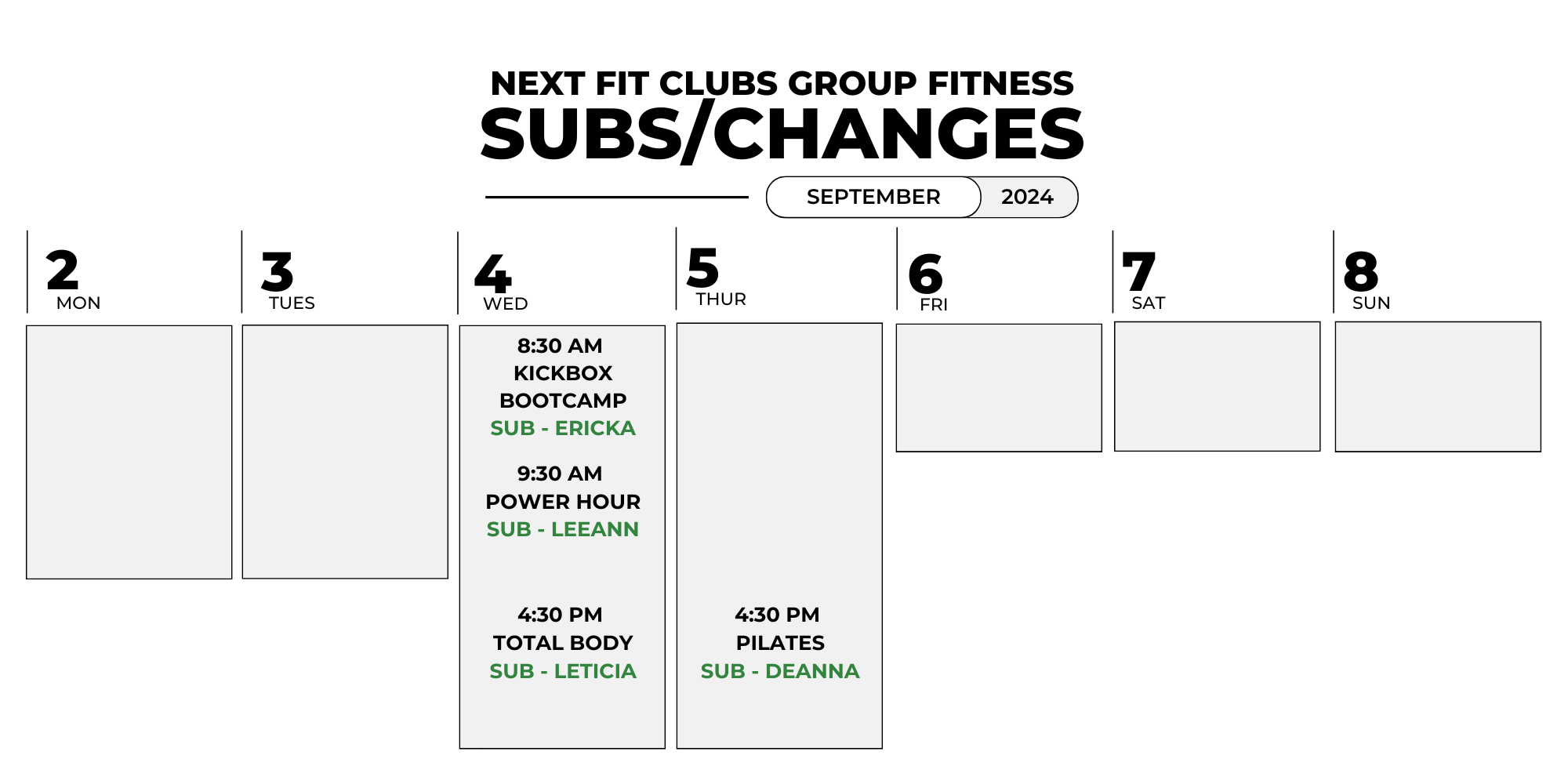 NexT Fit Clubs Hillsborough Group Fitness Schedule Summer 2023