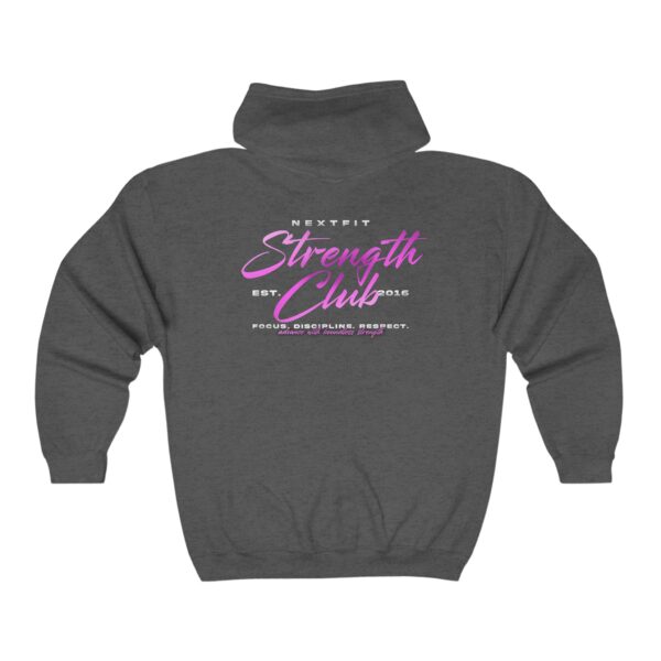 STRENGTH CLUB Pink Unisex Heavy Blend™ Full Zip Hooded Sweatshirt - Image 4